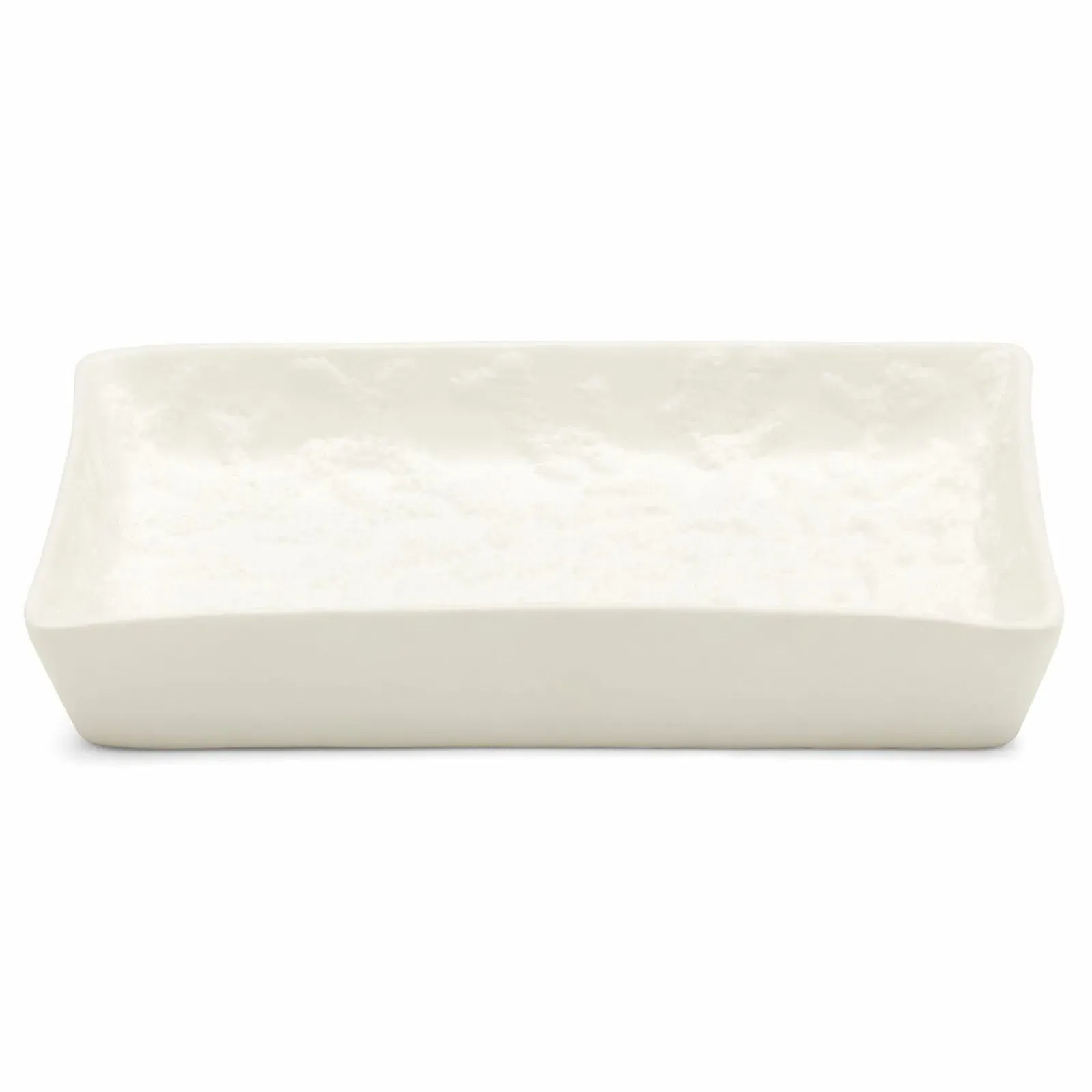 Alanya Rectangular Soap Dish - White, Porcelain