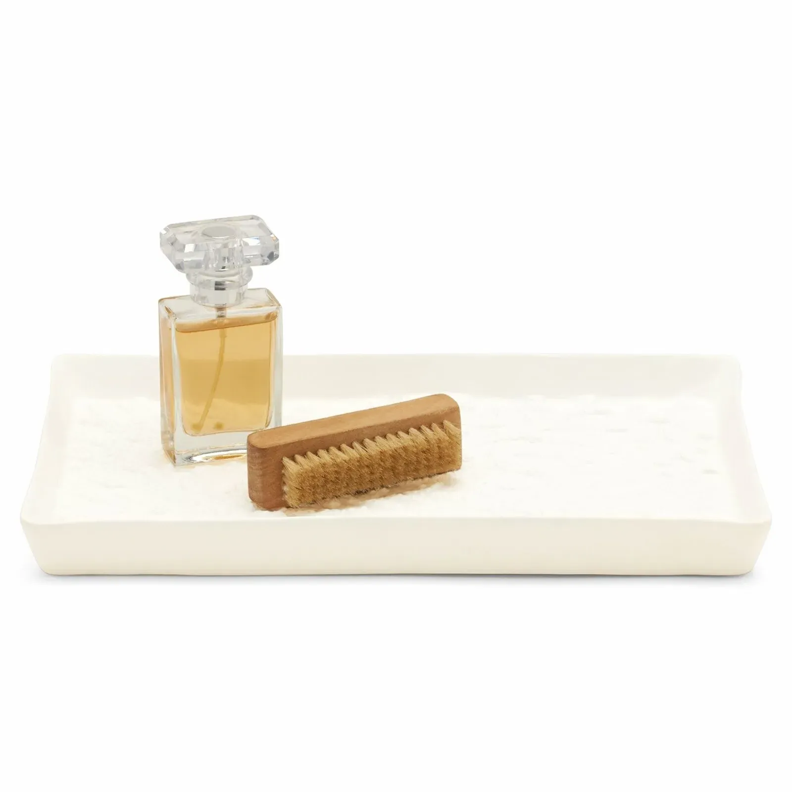 Alanya Rectangular Tray - White, Porcelain