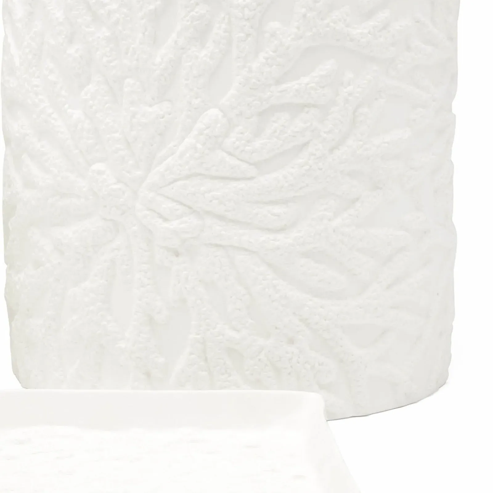 Alanya Round Waste Basket - White, Porcelain