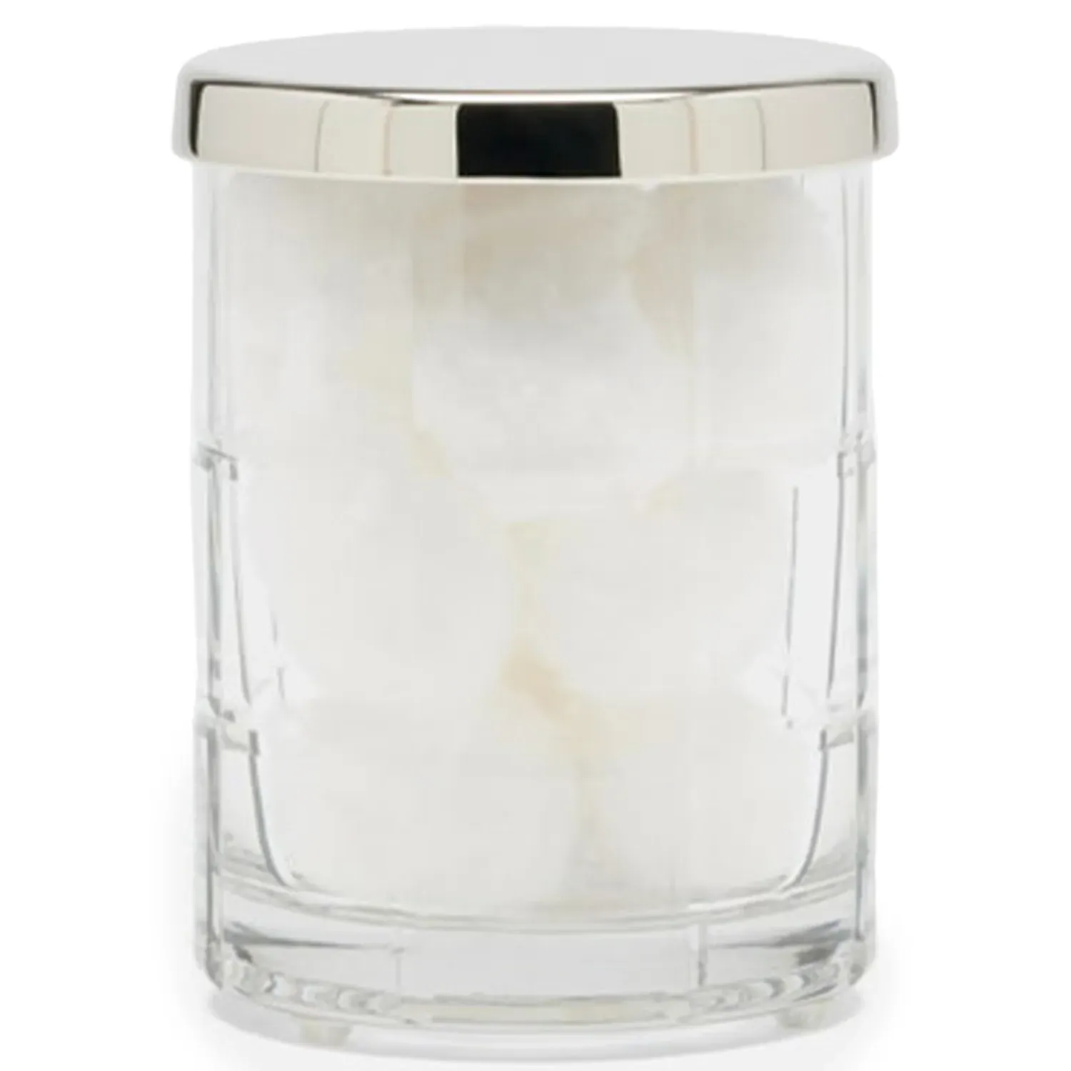 Argos Textured Glass Bath Canister - Clear, Nickel