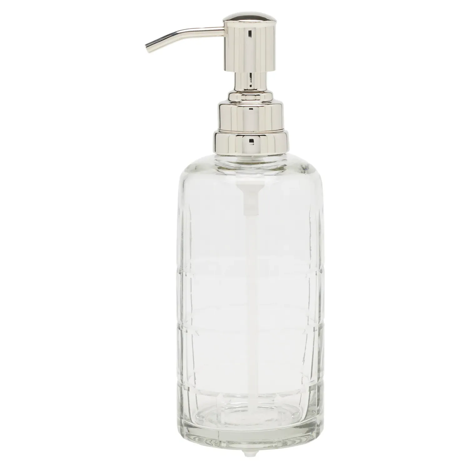 Argos Textured Glass Soap Pump - Clear, Nickel