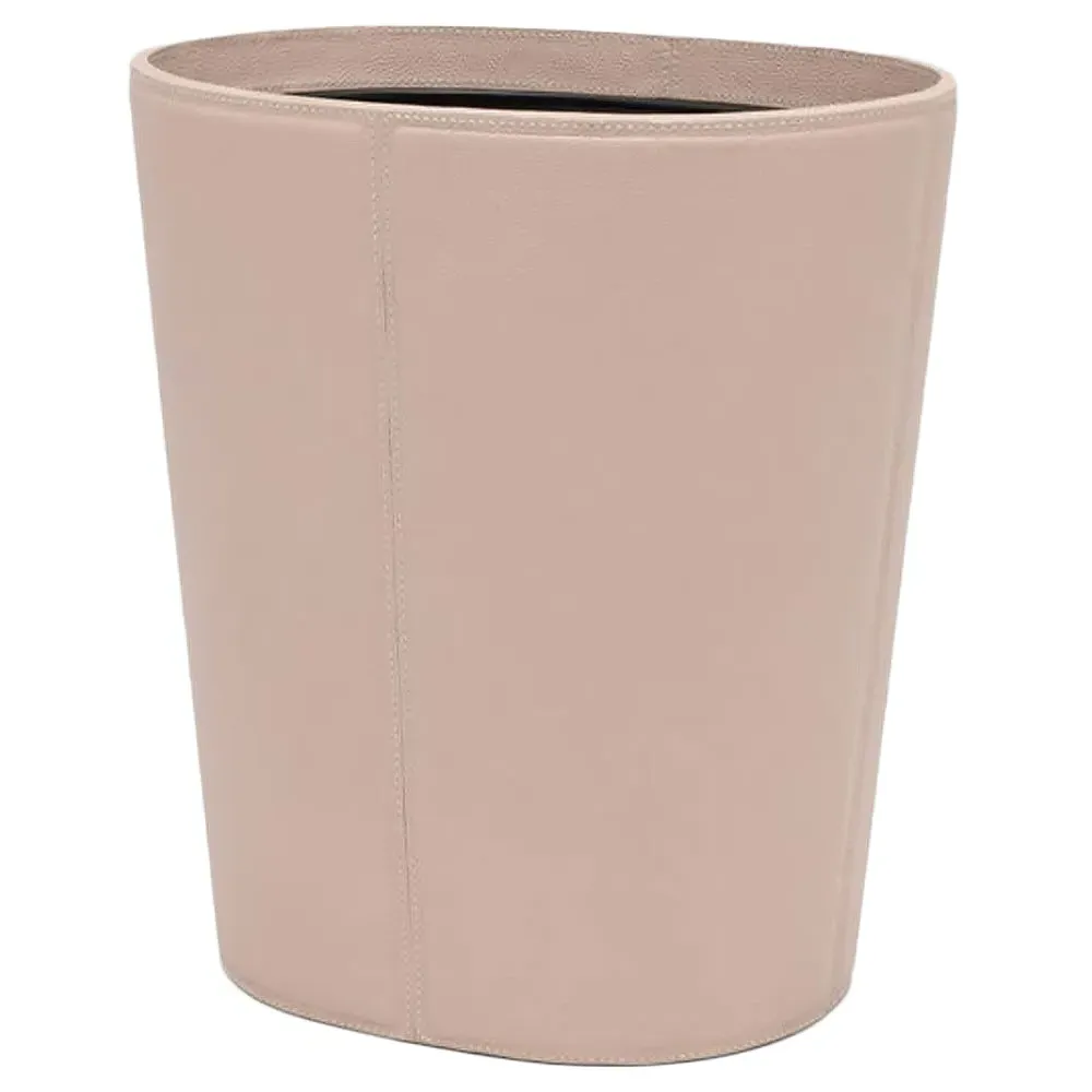 Asby Oval Waste Basket - Dusty Rose, Leather