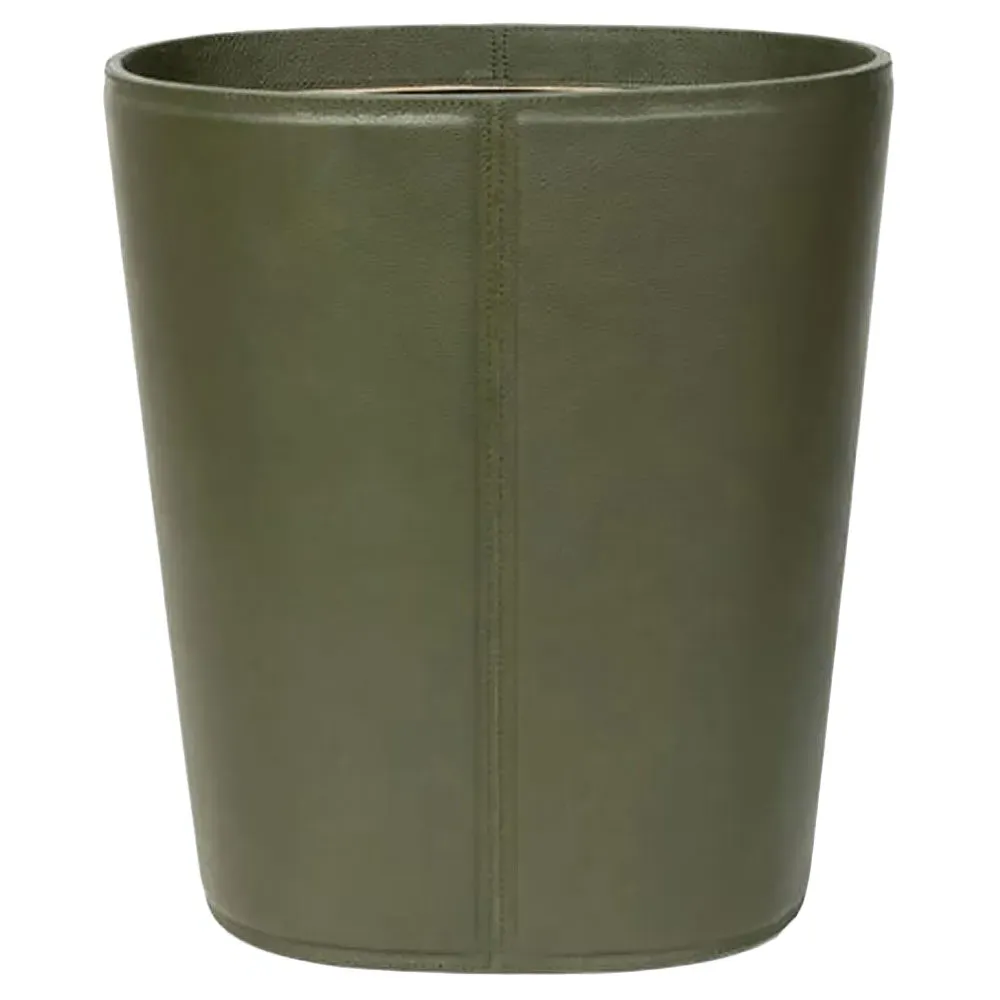 Asby Oval Waste Basket - Forest, Leather image