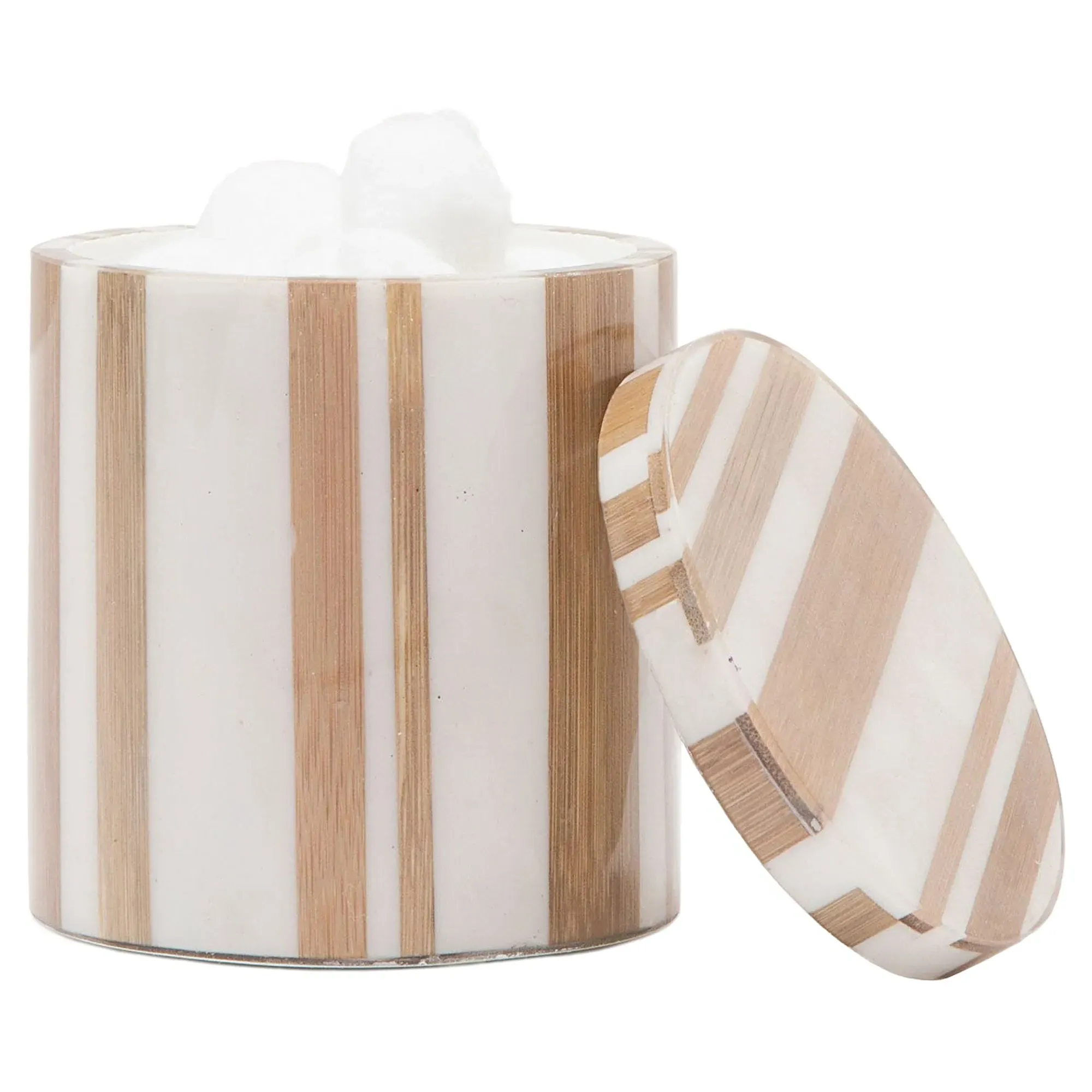 Ashford Round Canister - Brown, Bamboo