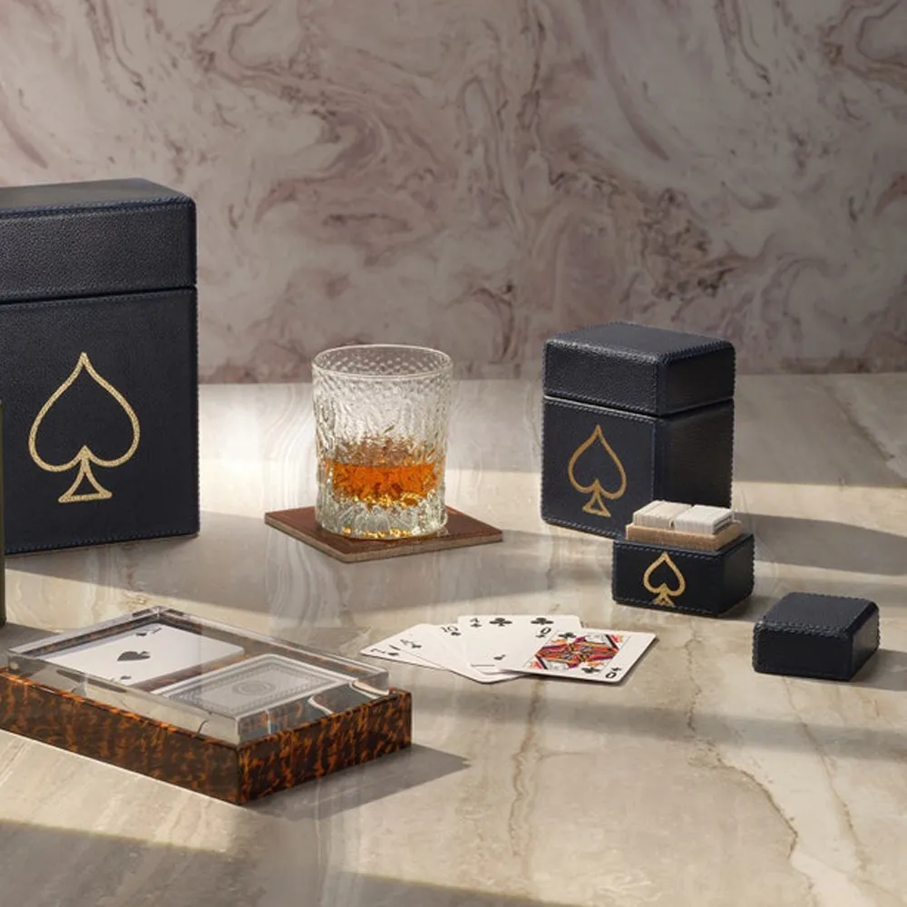 Carson Card Box - Brown, Faux Tortoise Shell