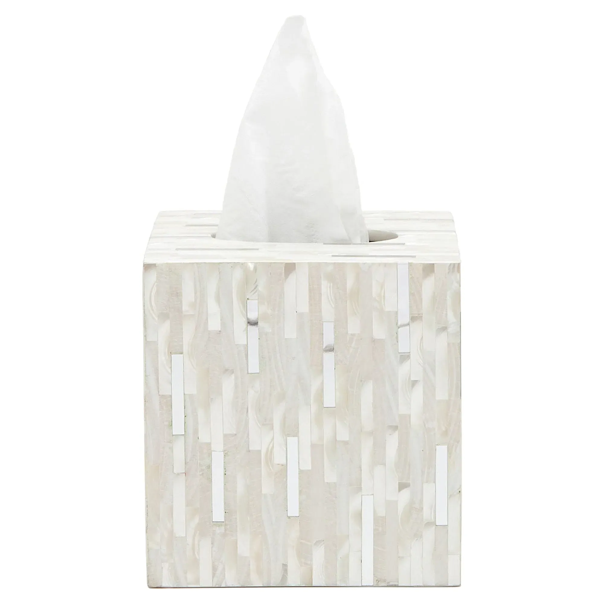 Cortona Shell Tissue Box - Silver