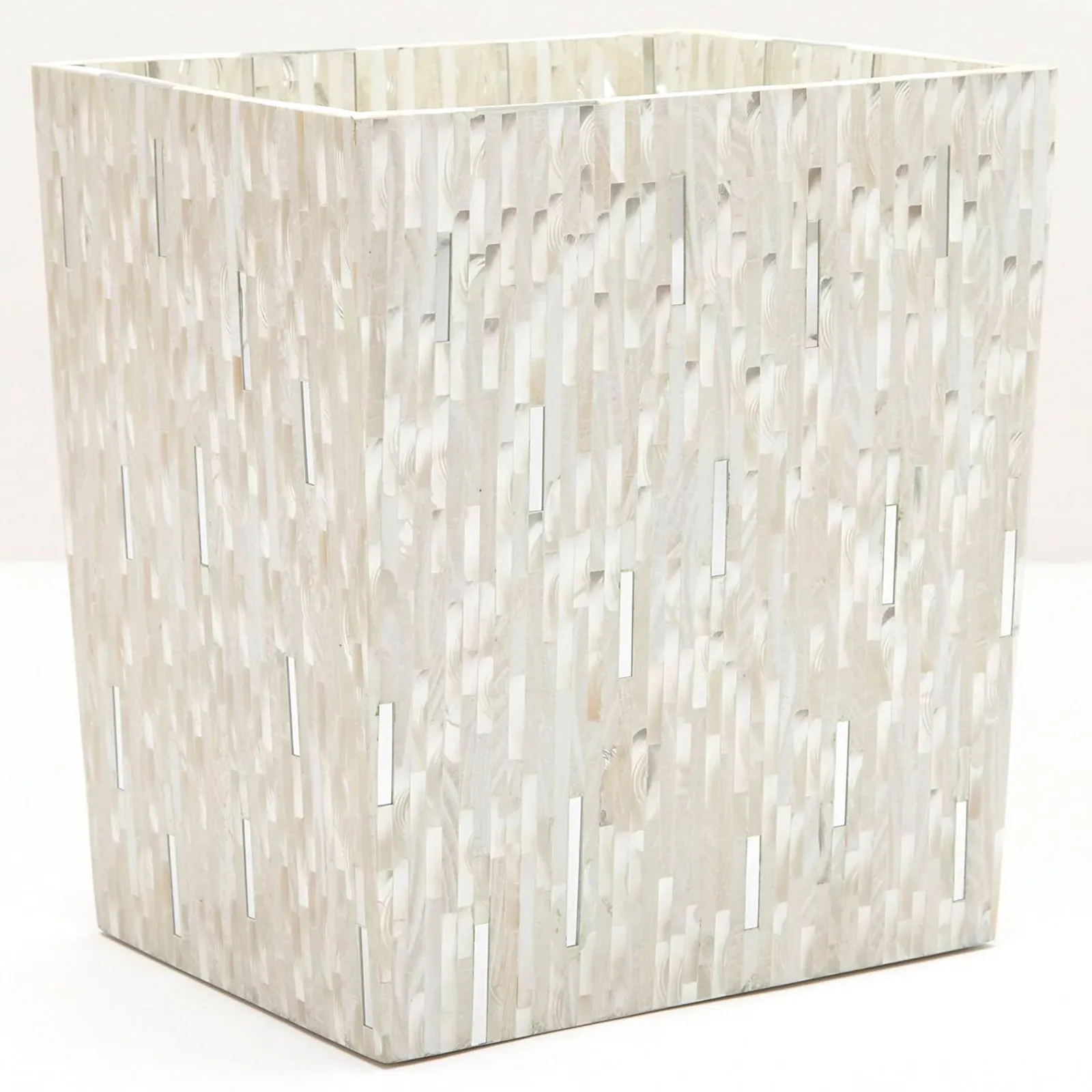 Cortona Shell Waste Basket - Silver