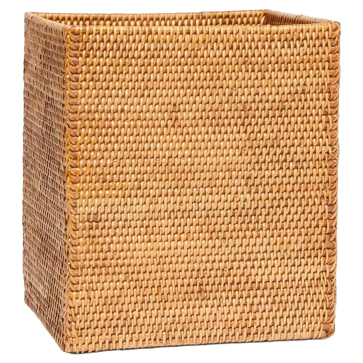 Dalton Rectangular Waste Basket - Brown, Rattan