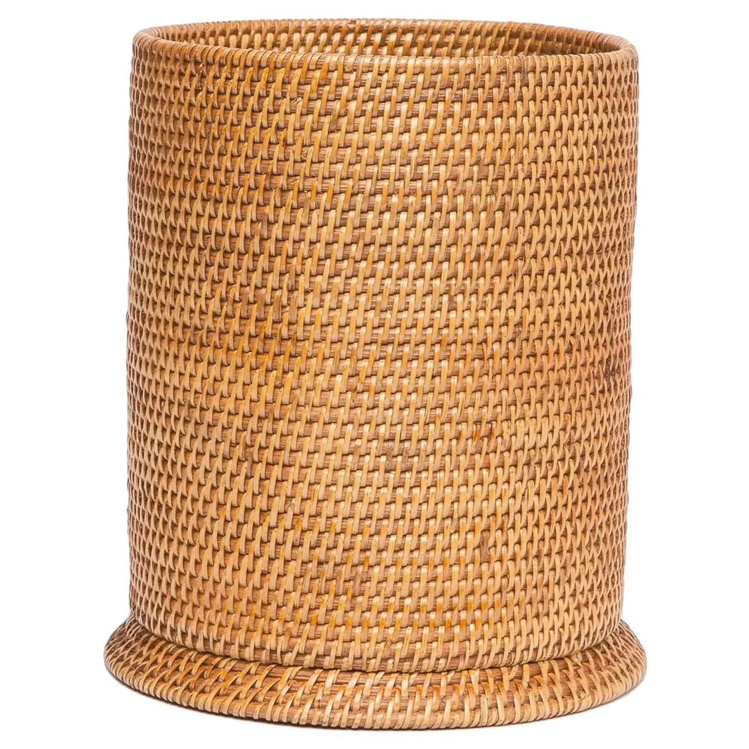 Dalton Round Waste Basket - Brown, Rattan