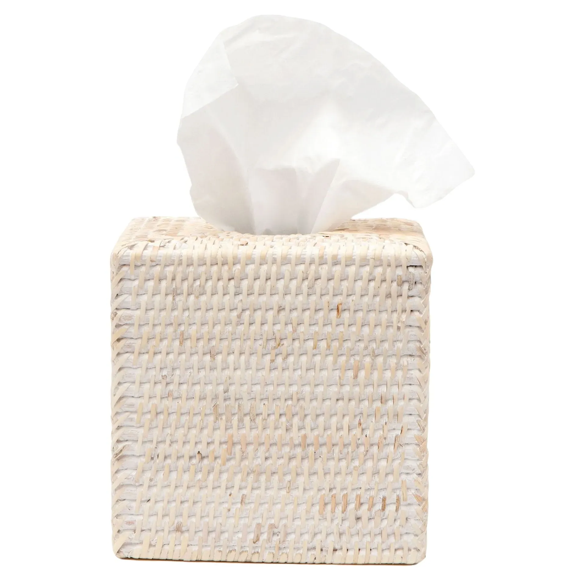 Dalton Tissue Box - Whitewash, Rattan