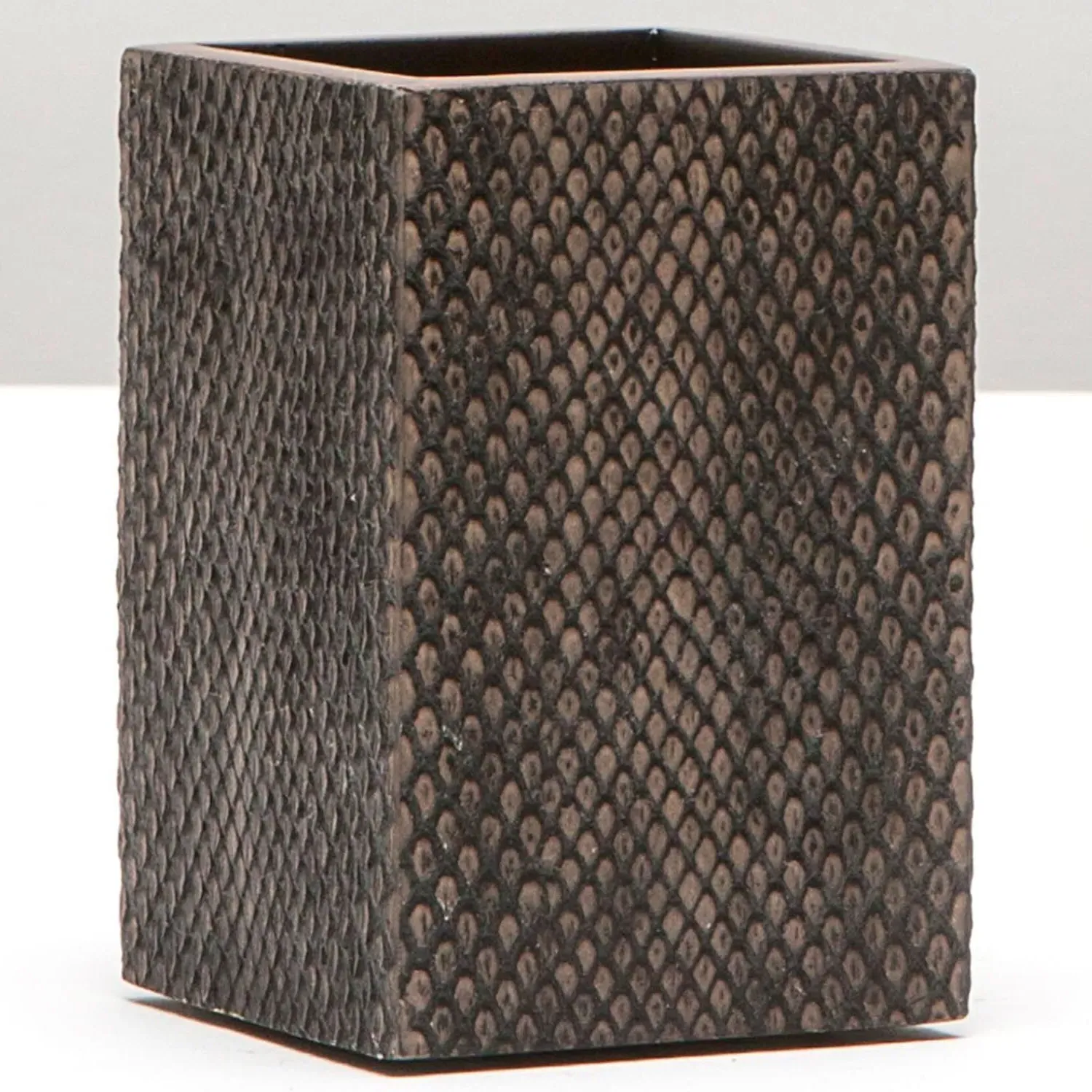 Goa Brush Holder - Dark Brown, Faux Boa