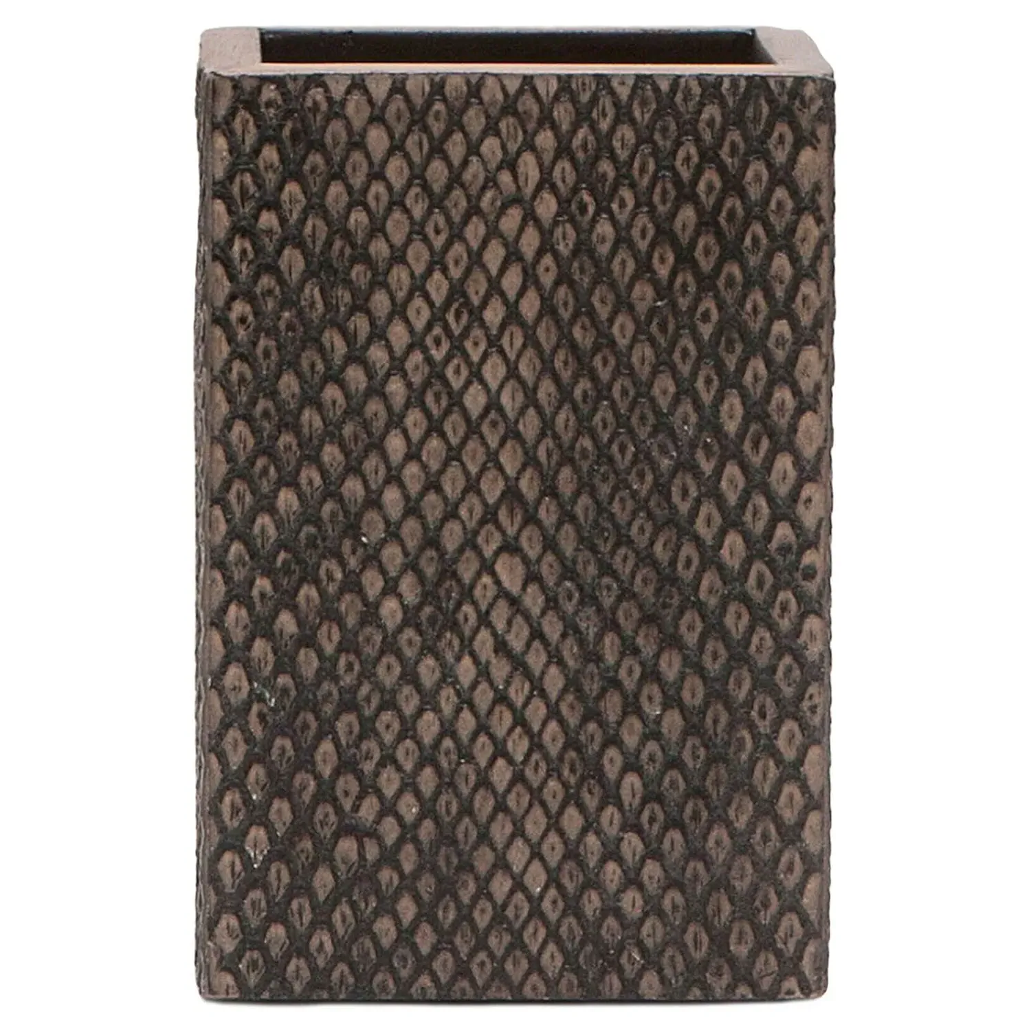 Goa Brush Holder - Dark Brown, Faux Boa
