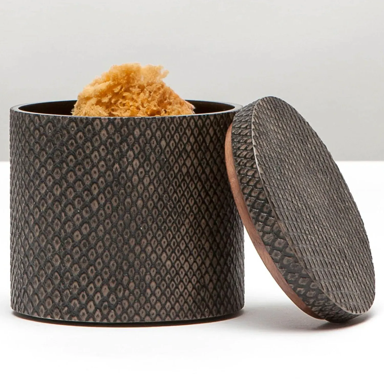 Goa Canister - Dark Brown, Faux Boa