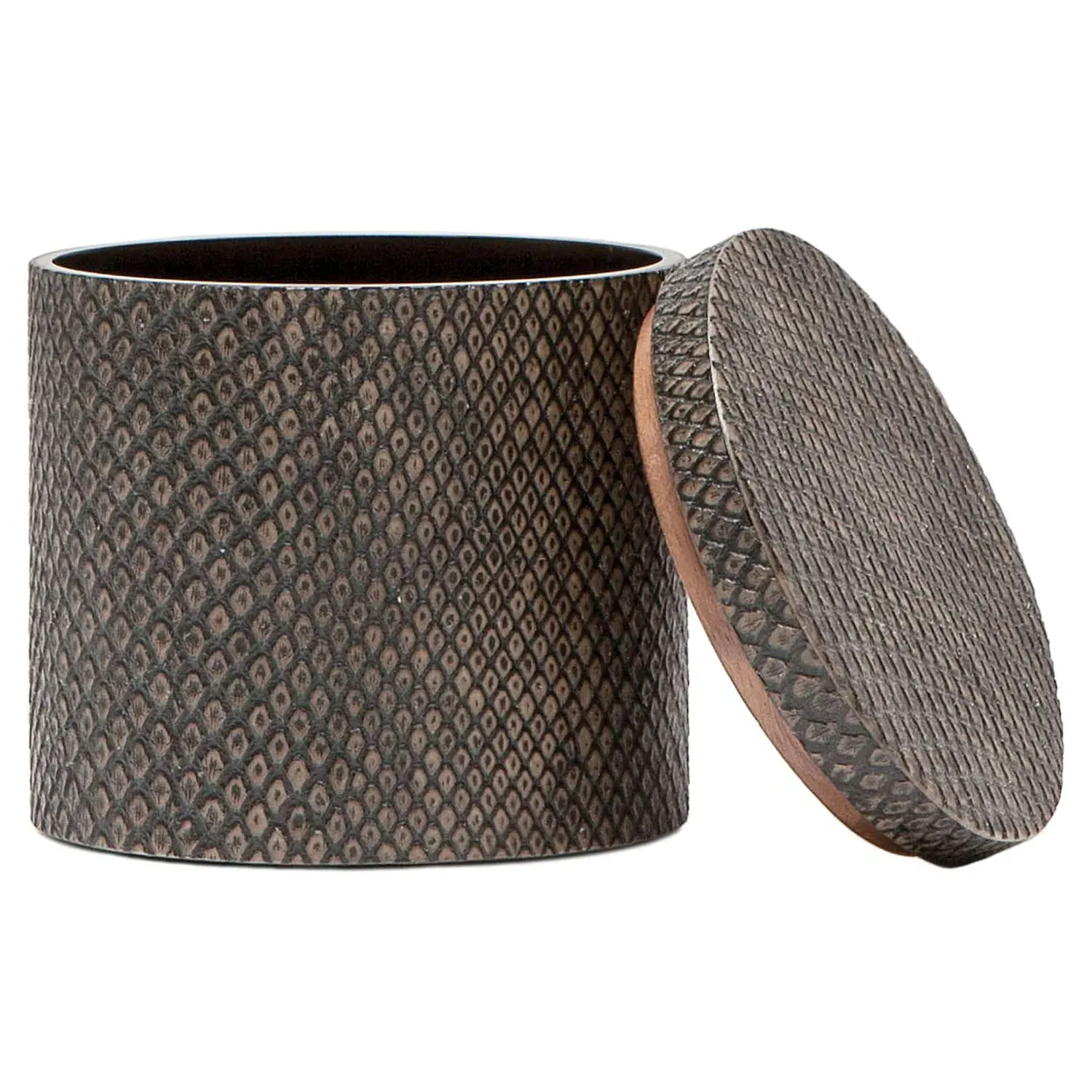 Goa Canister - Dark Brown, Faux Boa