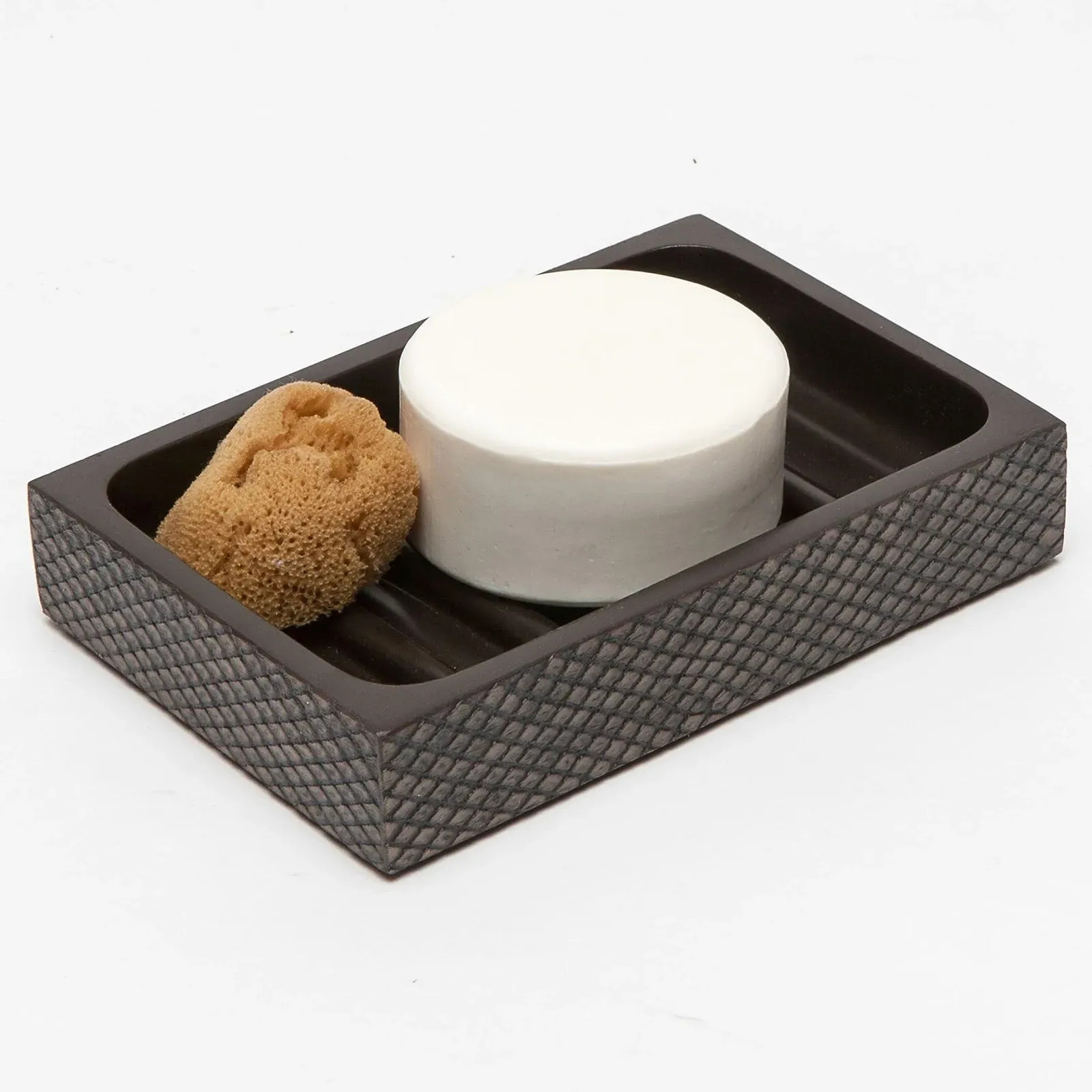 Goa Soap Dish - Dark Brown, Faux Boa