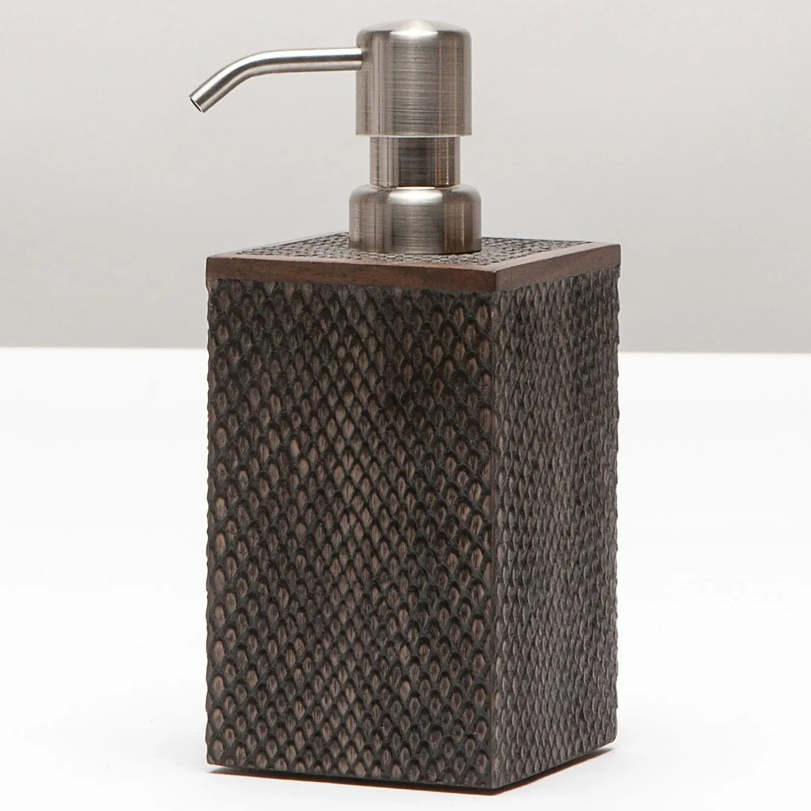 Goa Soap Pump - Dark Brown, Faux Boa