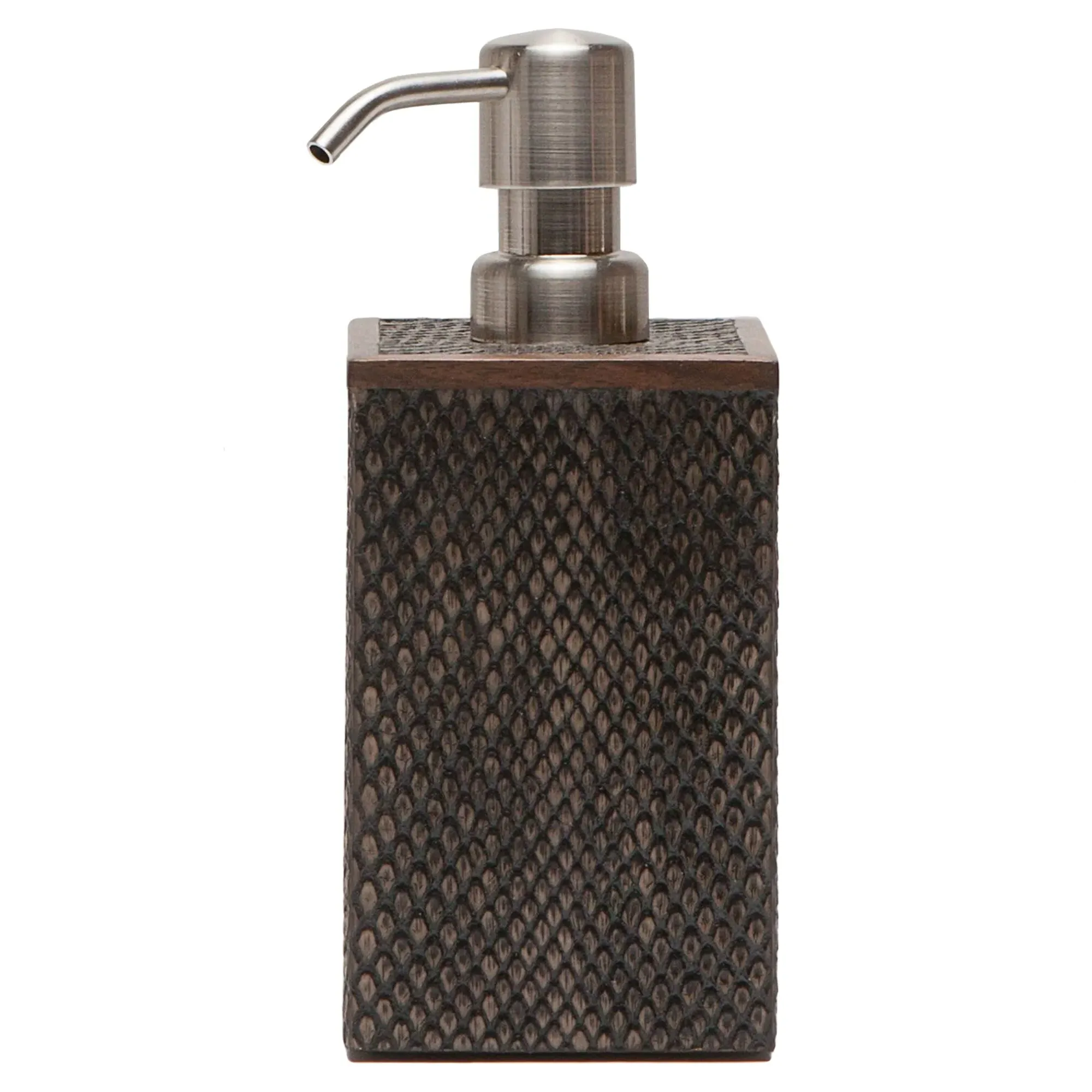 Goa Soap Pump - Dark Brown, Faux Boa