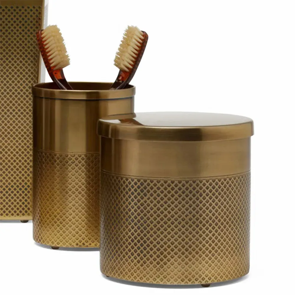 Hagen Stainless Steel Bath Canister - Antique Brass