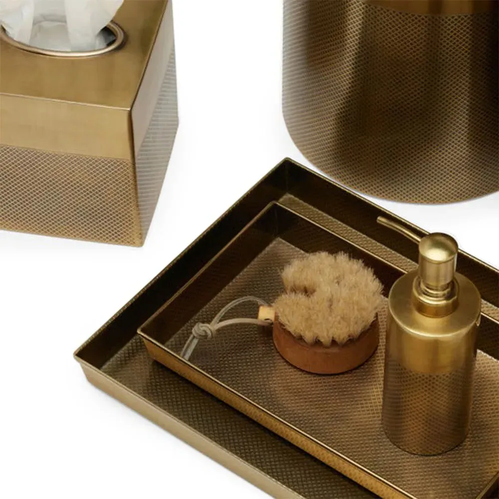 Hagen Stainless Steel Tray Set of 2 - Antique Brass