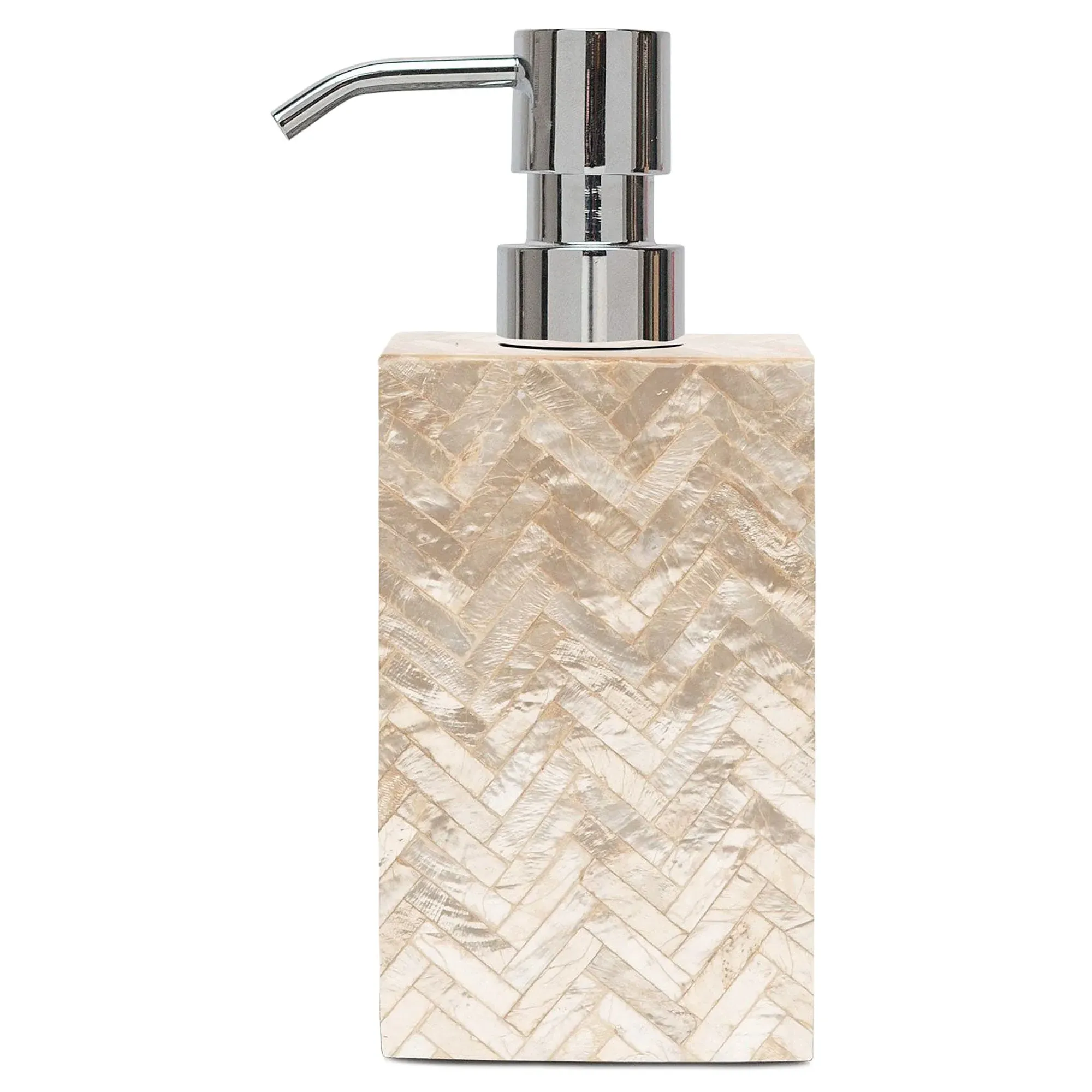 Handa Herringbone Soap Pump - Beige, Capiz Shell