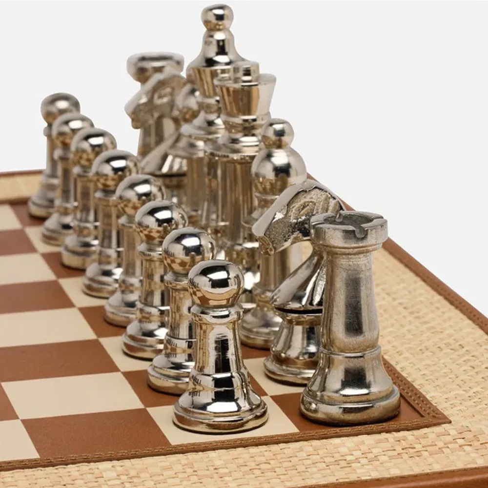 Hanford Chess Set - Brown, Raffia