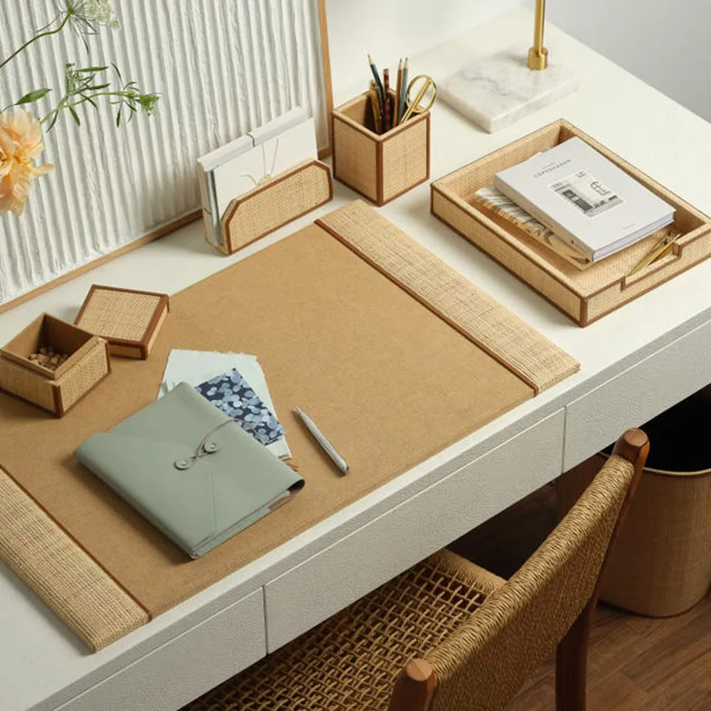 Hanford Decorative Box Set - Brown, Raffia