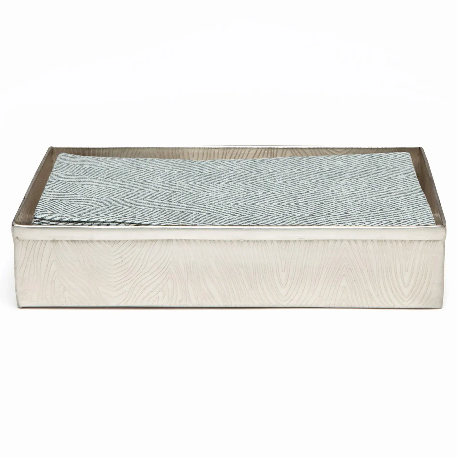 Humbolt Hollywood Hand Towel Tray Set - Silver, Metal