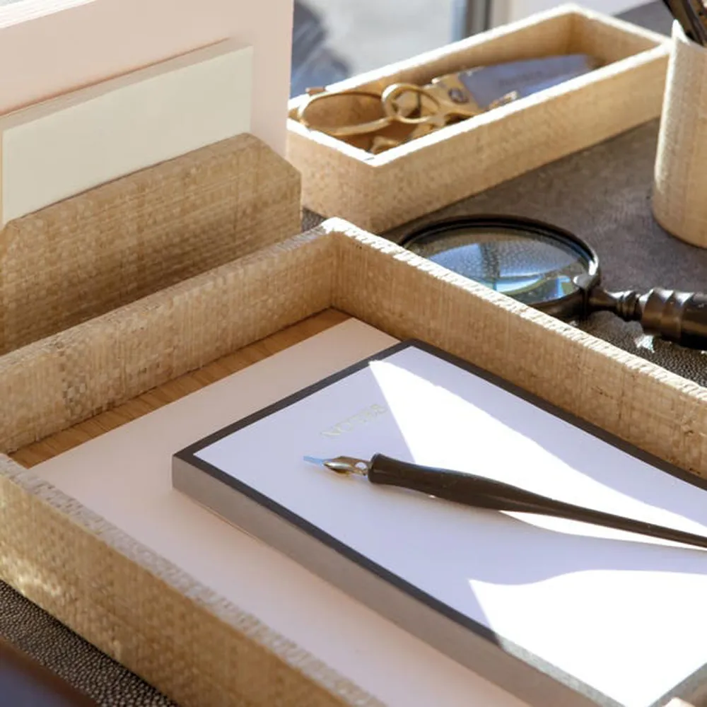 Koba Coastal Office Accessory Set of 4 - Brown, Bagor Grass