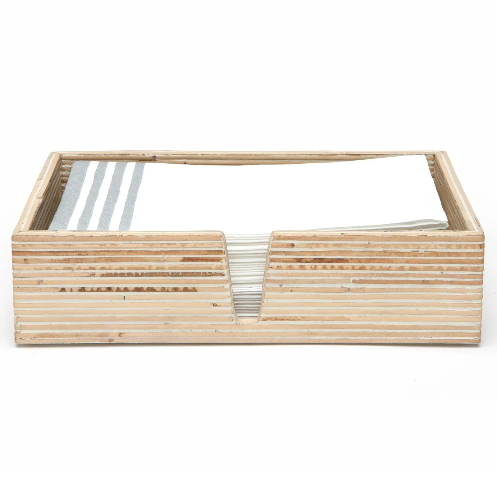 Kona Hand Towel Tray Set - Beige, Rattan