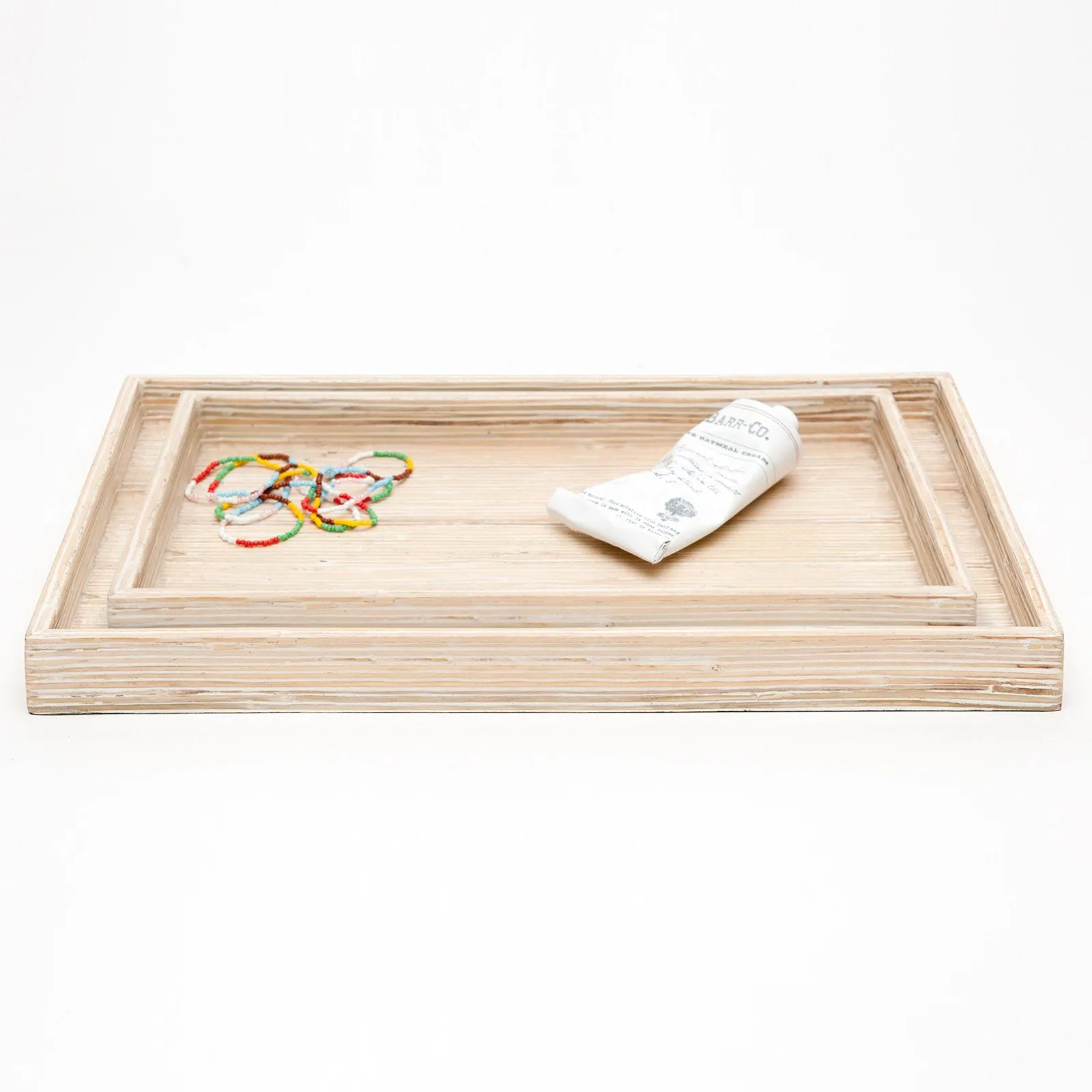 Kona Tray Set - Beige, Rattan