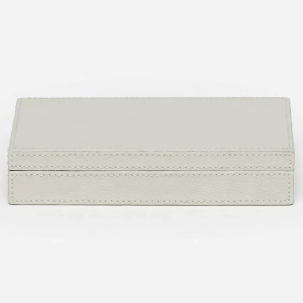 Lecco Card Game Box - Light Gray, Leather