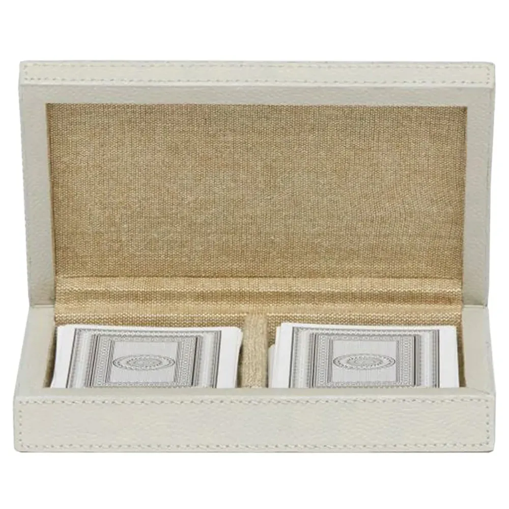 Lecco Card Game Box - Light Gray, Leather image