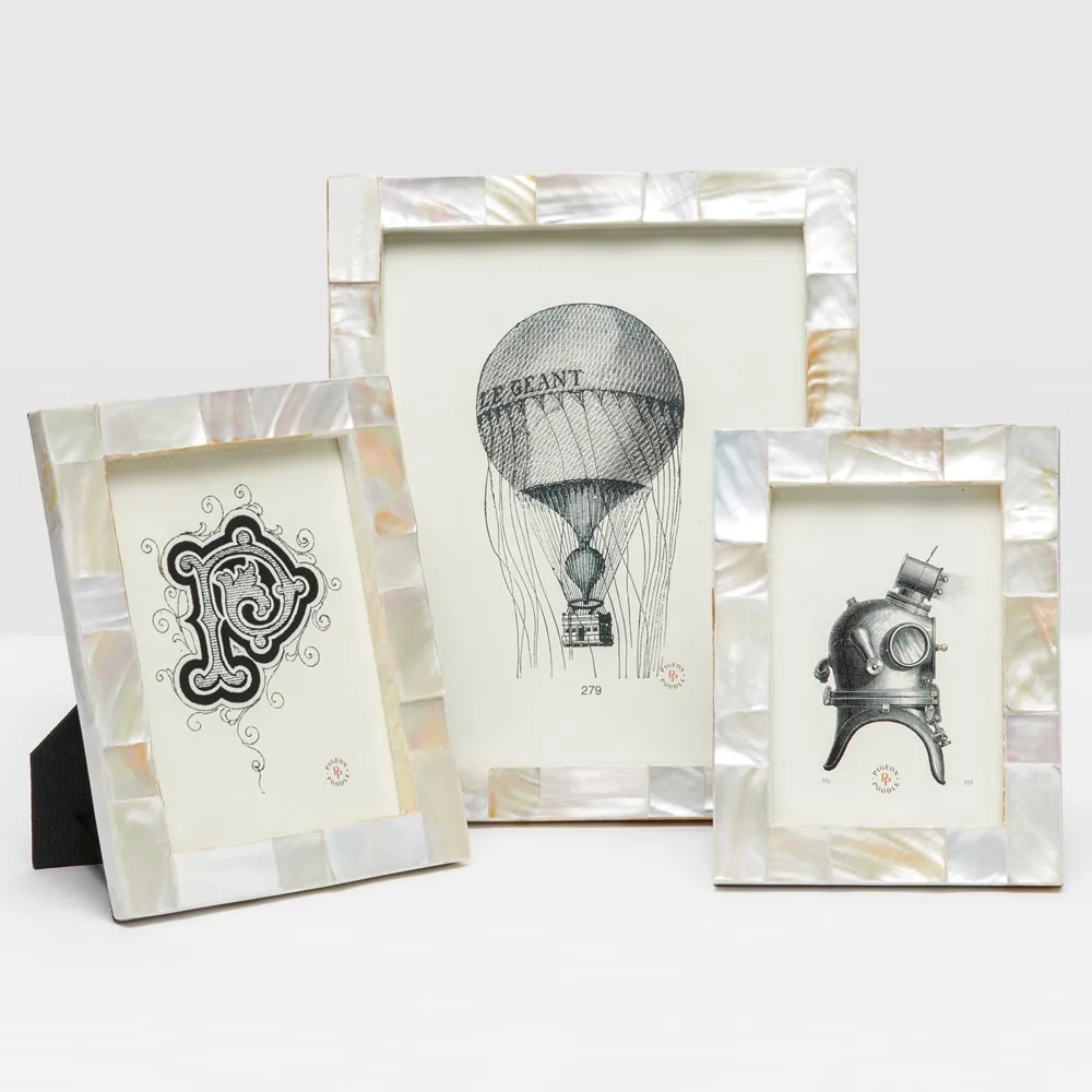 Lesina 4x6 Picture Frame - White, Kabibe Shell