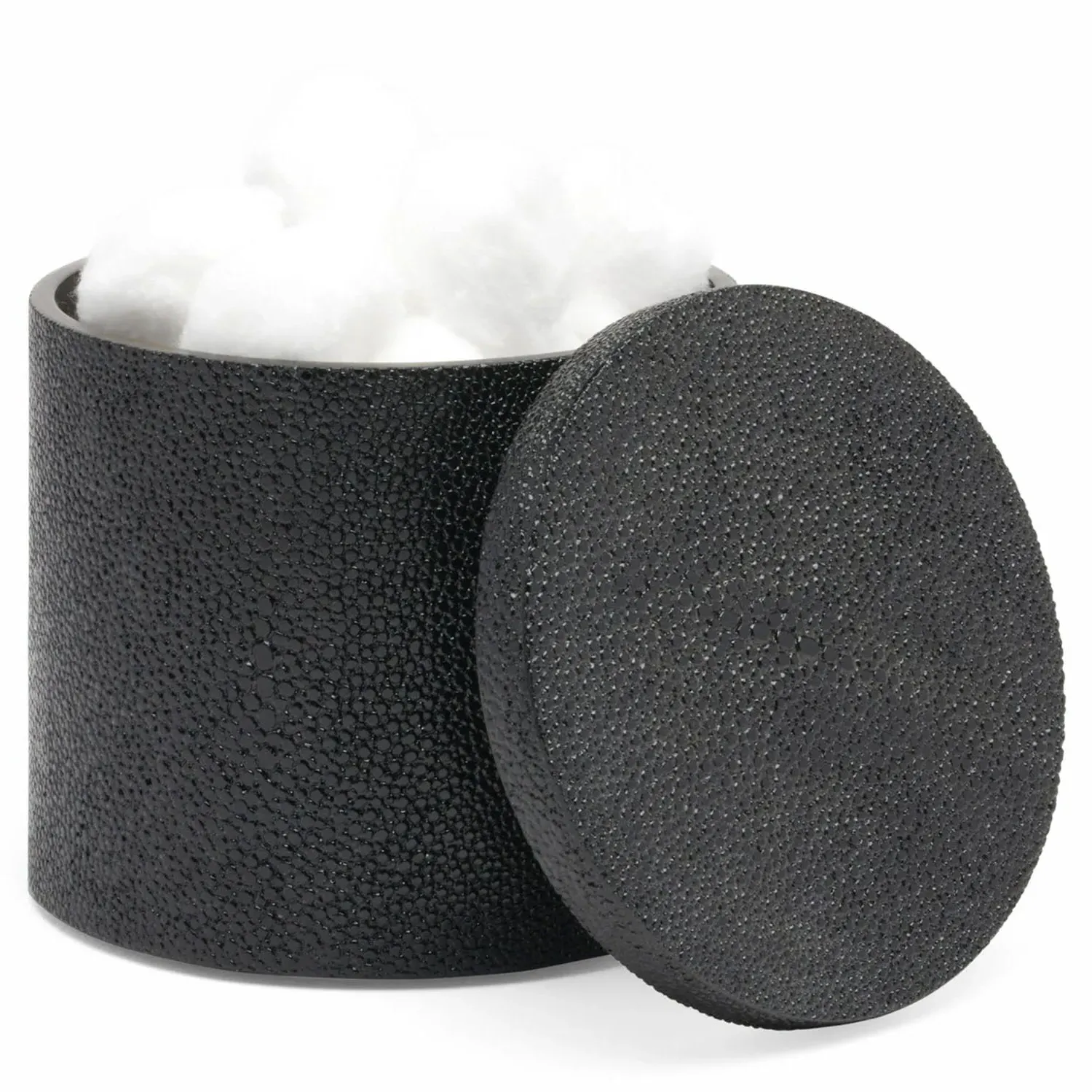 Manchester Large Canister - Black, Faux Shagreen