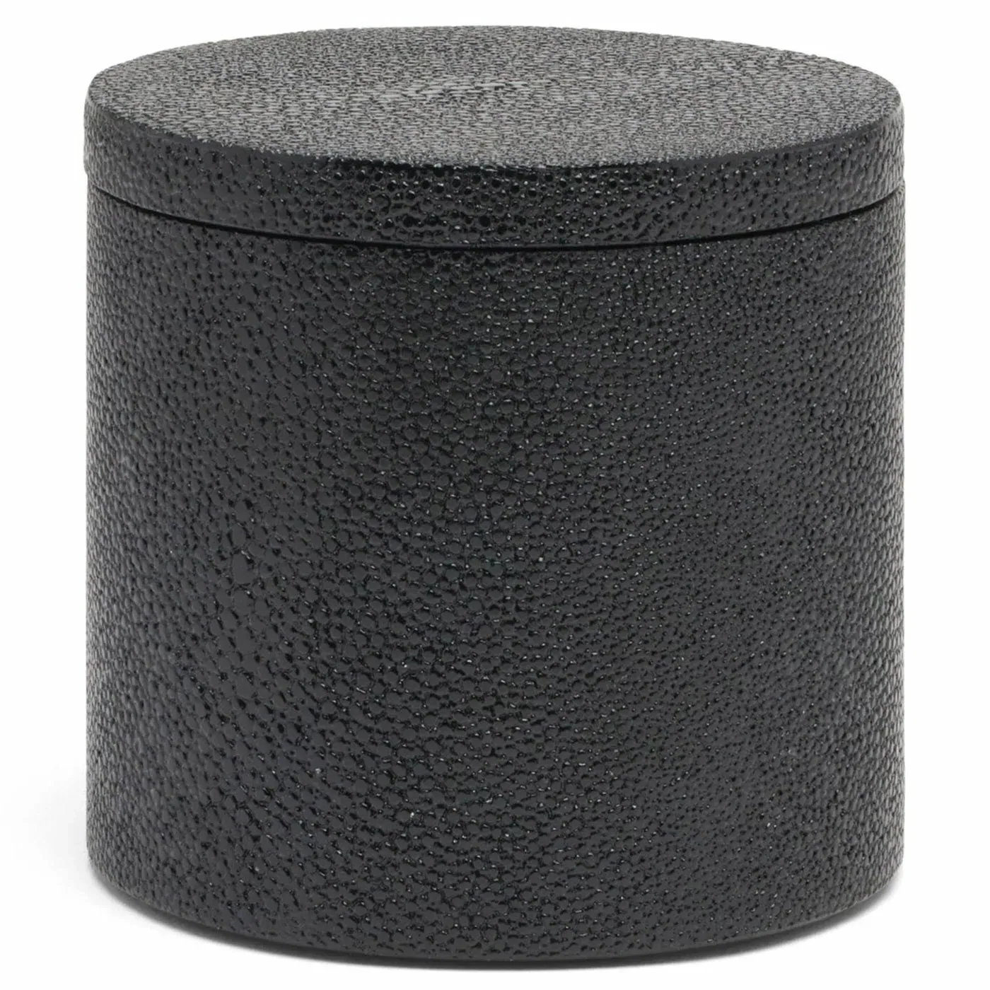 Manchester Large Canister - Black, Faux Shagreen