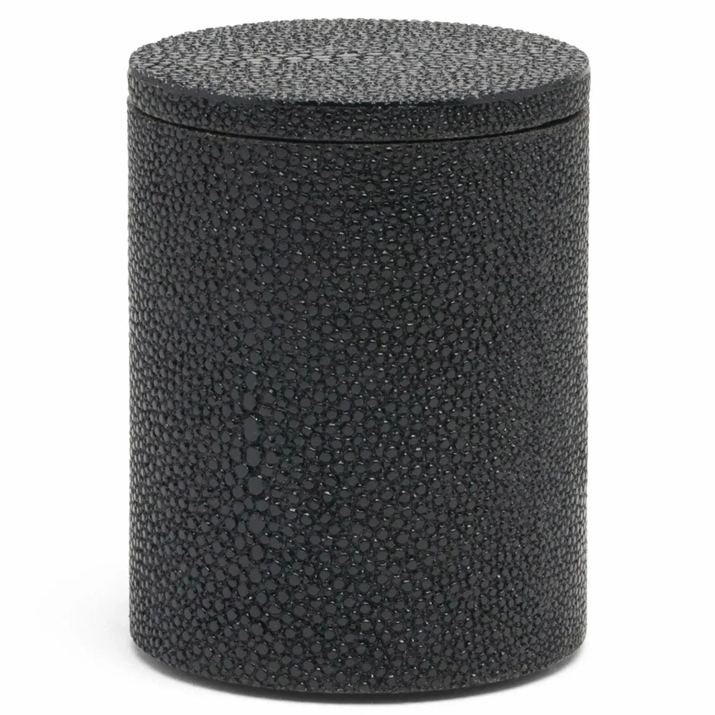 Manchester Small Canister - Black, Faux Shagreen