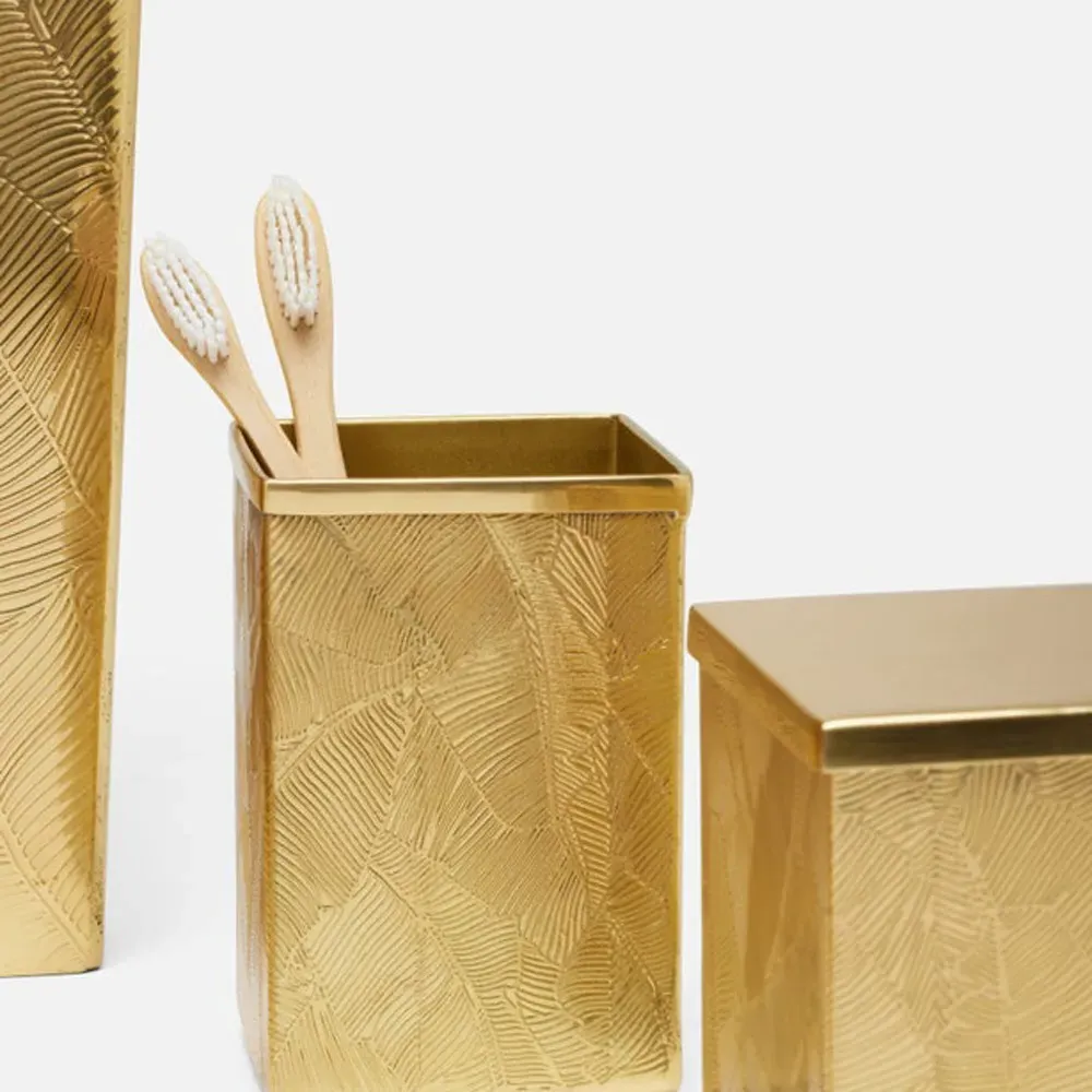 Mancora Brush Holder - Gold, Brass