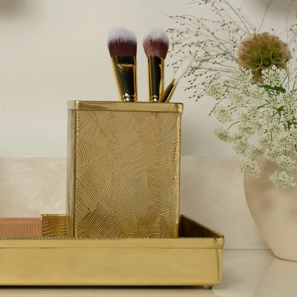 Mancora Brush Holder - Gold, Brass