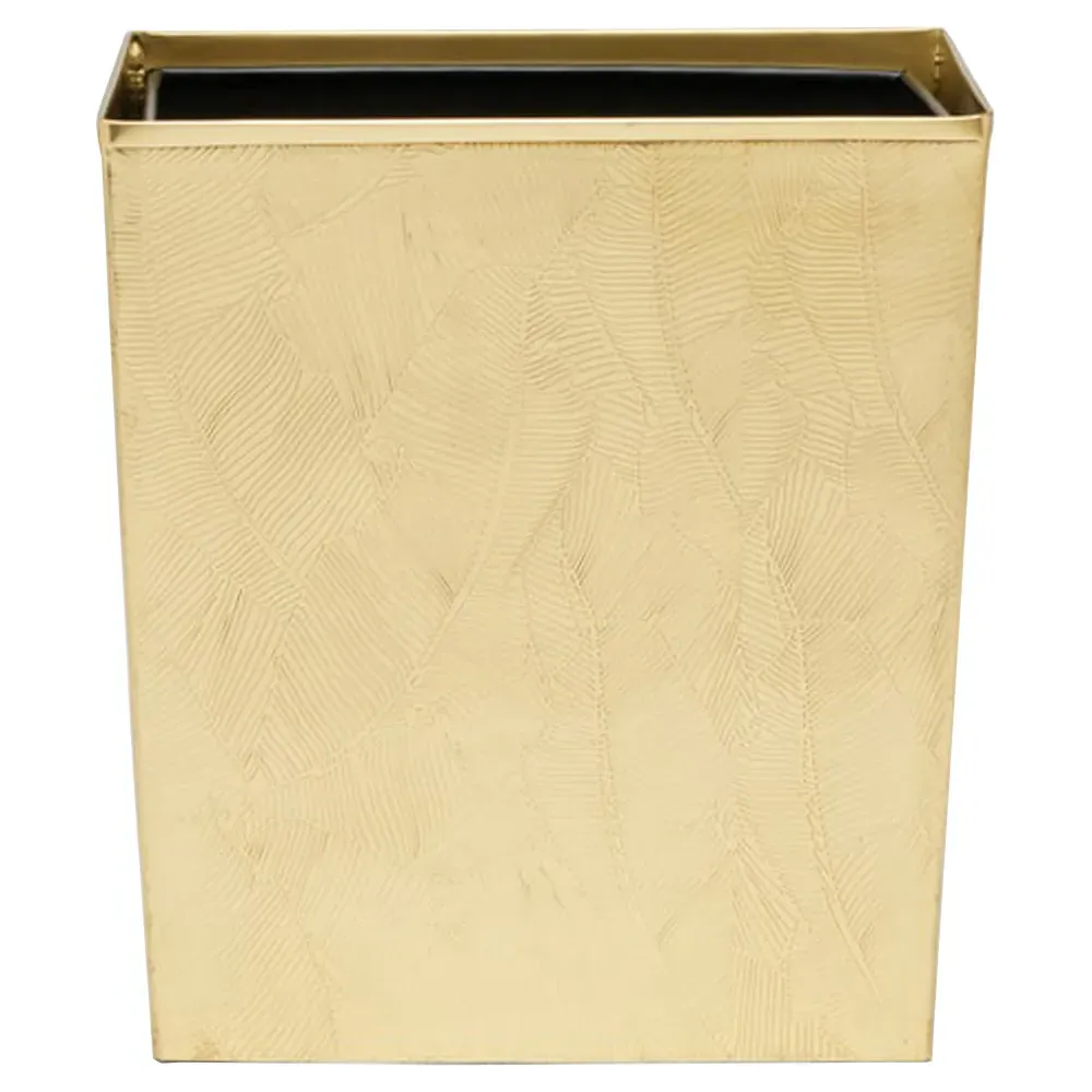Mancora Rectangular Waste Basket - Gold, Brass