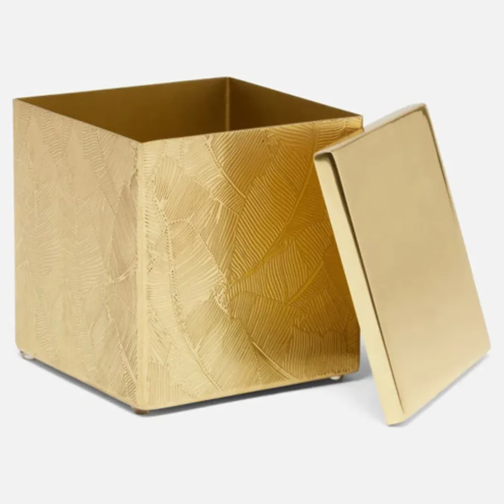 Mancora Square Canister - Gold, Brass