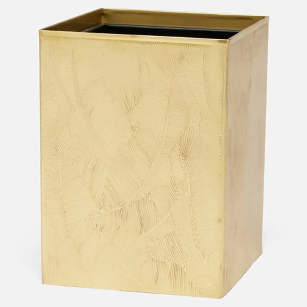 Mancora Square Waste Basket - Gold, Brass