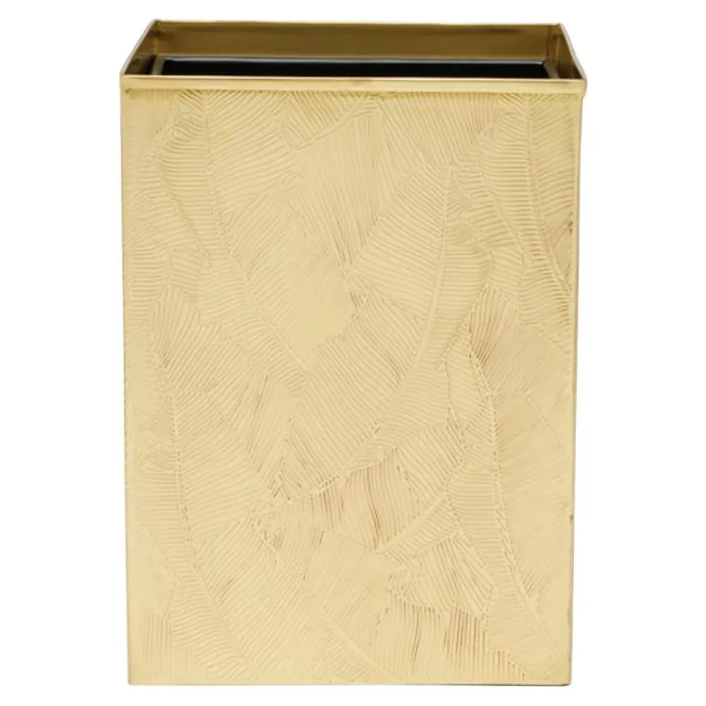 Mancora Square Waste Basket - Gold, Brass