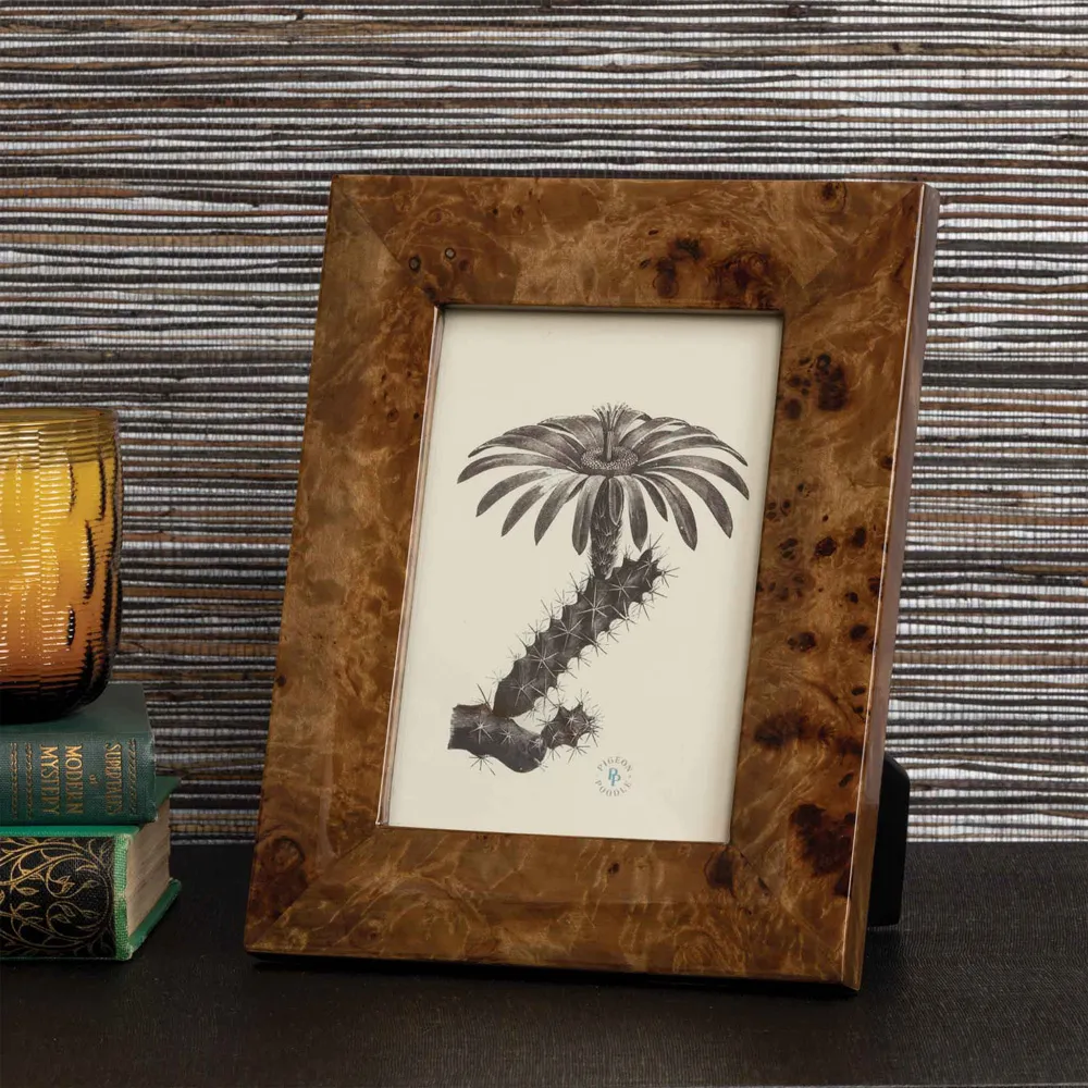 Narvik 8x10 Picture Frame - Dark Brown Burl, Maple Veneer