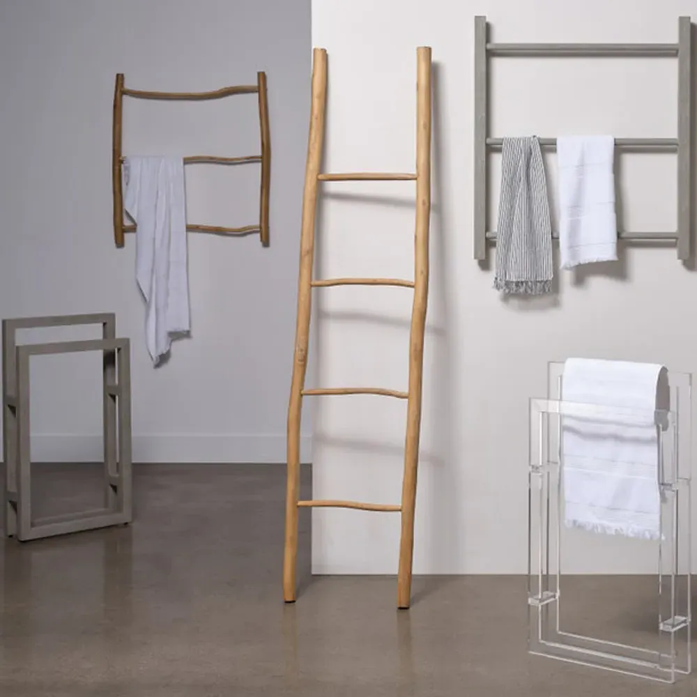 Nicosia Striped Linen Guest Towel Set of 3 - White, Blue