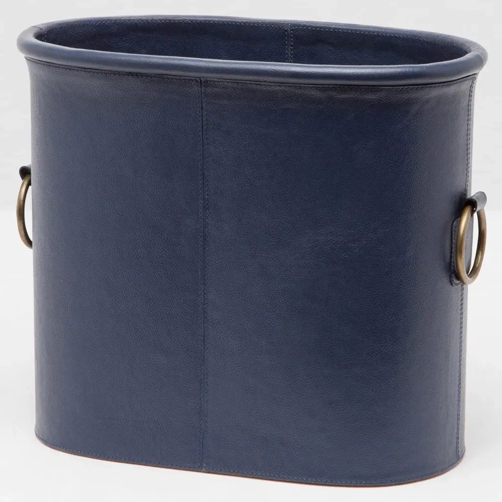 Ogden Leather Magazine Holder - Navy