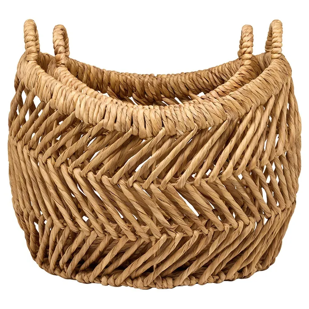 Olivia Floor Basket Set - Natural, Water Hyacinth