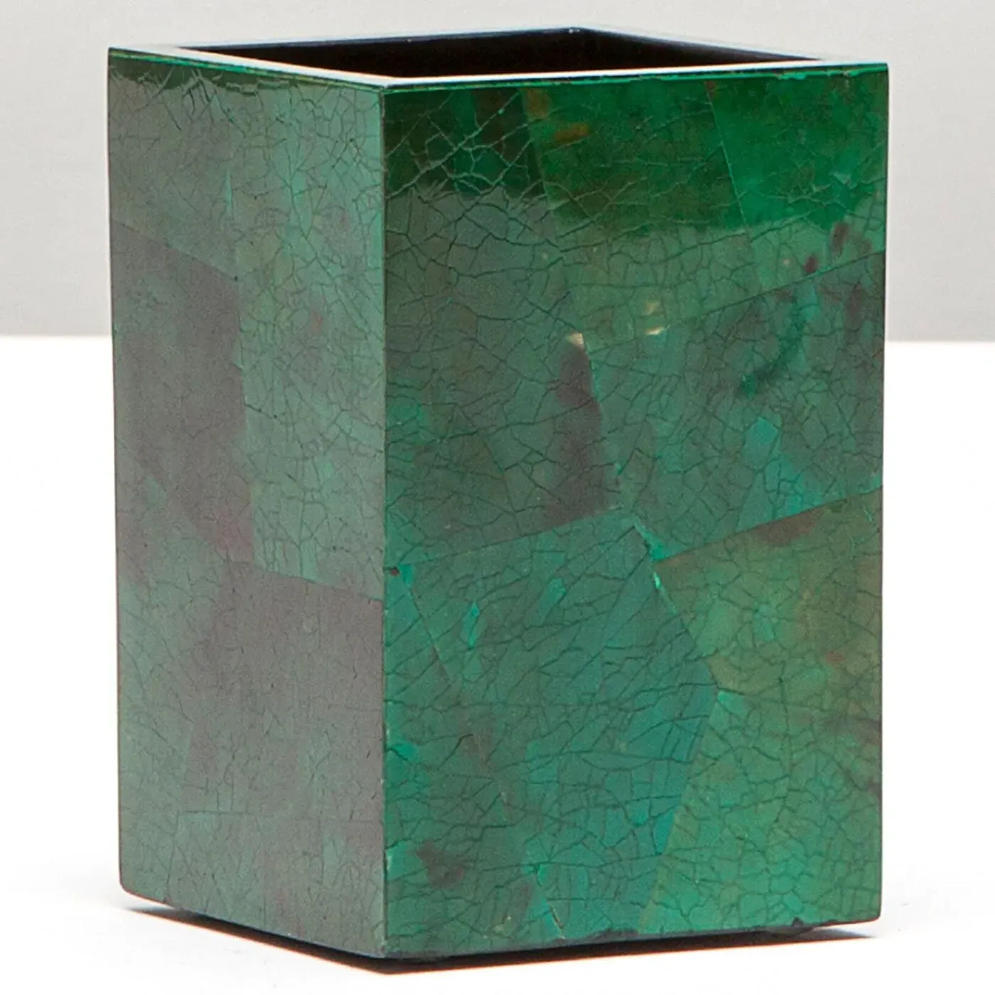 Palm Beach Brush Holder - Emerald, Shell
