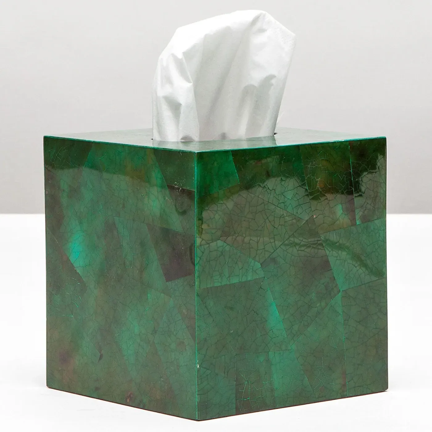 Palm Beach Tissue Box - Emerald, Shell