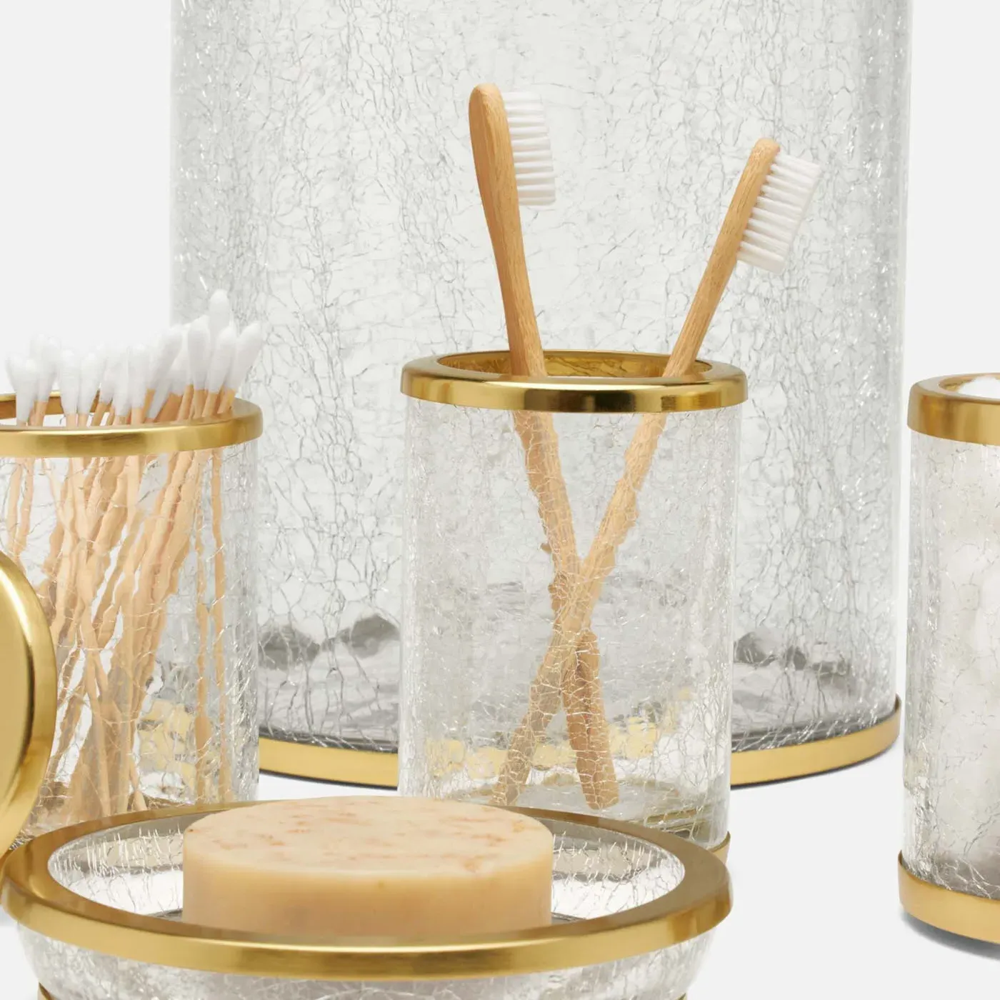Pomaria Brush Holder - Gold, Glass