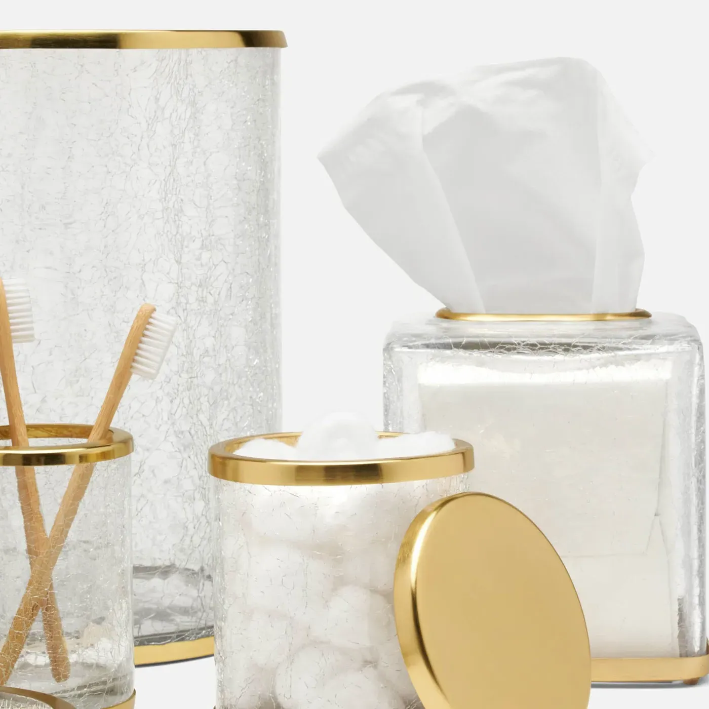 Pomaria Large Canister - Gold, Glass